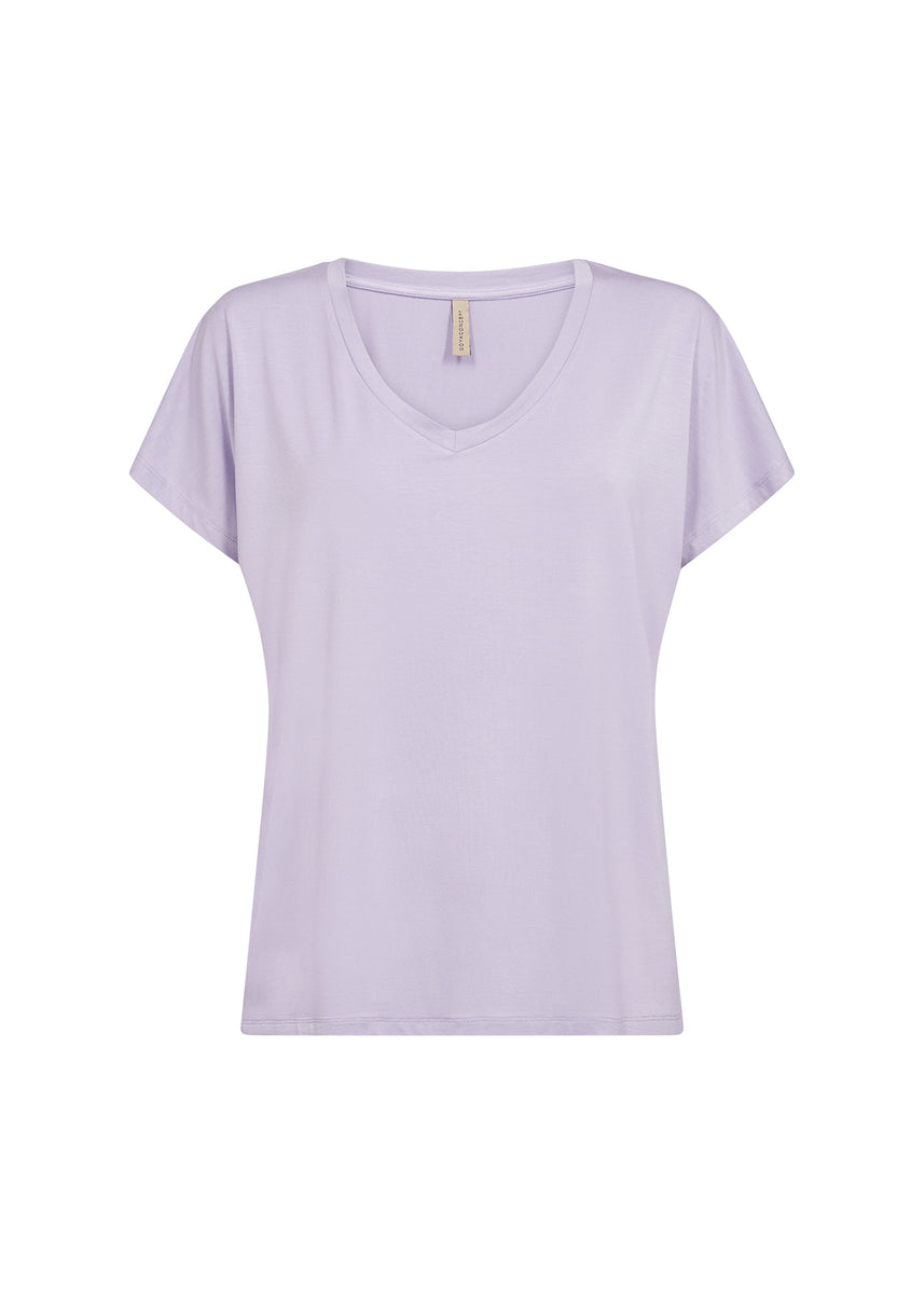 Lilac V-Neck Tee with Moon Phase | Women's Super Soft V-Neck