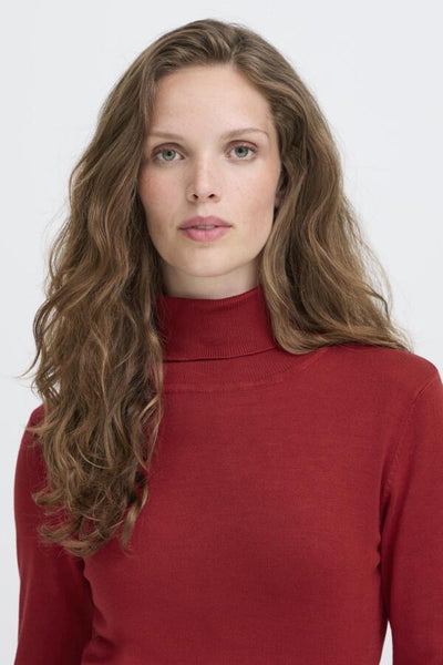 Mafa Fitted Turtleneck Sweater (Red Dahlia)