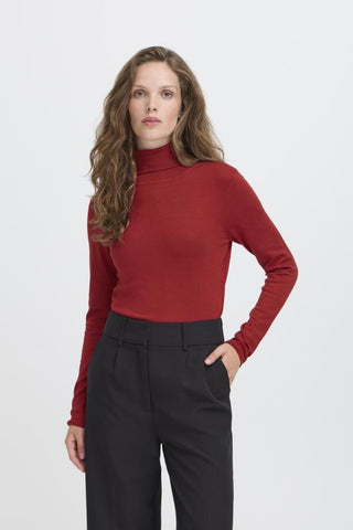Mafa Fitted Turtleneck Sweater (Red Dahlia)