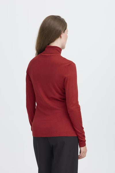 Mafa Fitted Turtleneck Sweater (Red Dahlia)