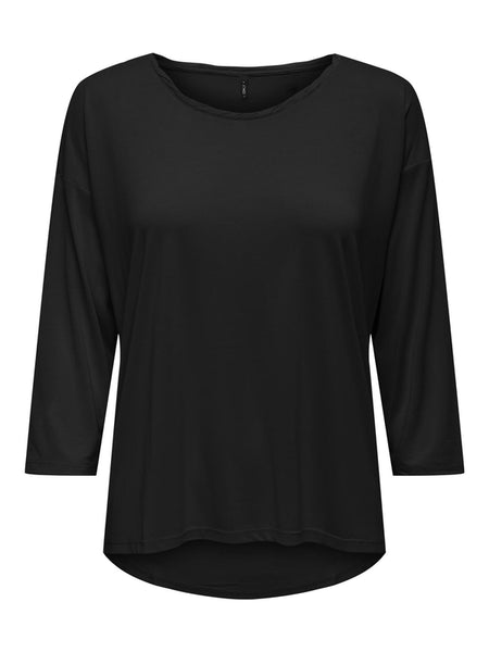 Hannah 3/4 Sleeve Top (Black)
