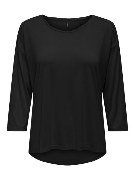 Hannah 3/4 Sleeve Top (Black)
