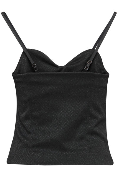 Katie Lurex Sparkle Corset Top (Black)