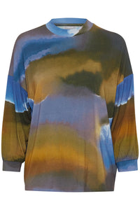 Erica 3/4 Sleeve Peacoat Mix Top