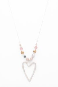 Mona Pink Adjustable Heart Necklace