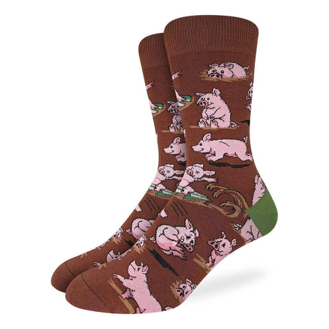 Men's Pigs Playing in Mud Good Luck Socks