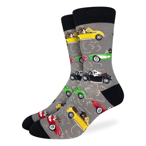 Men's Dogs Driving Cars Good Luck Socks
