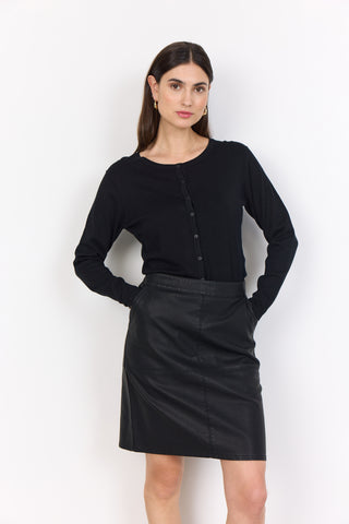 Gunilla Faux Leather Skirt (Black)