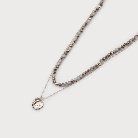 Nola 2 Row Glass Bead Necklace - 2 Colour Options