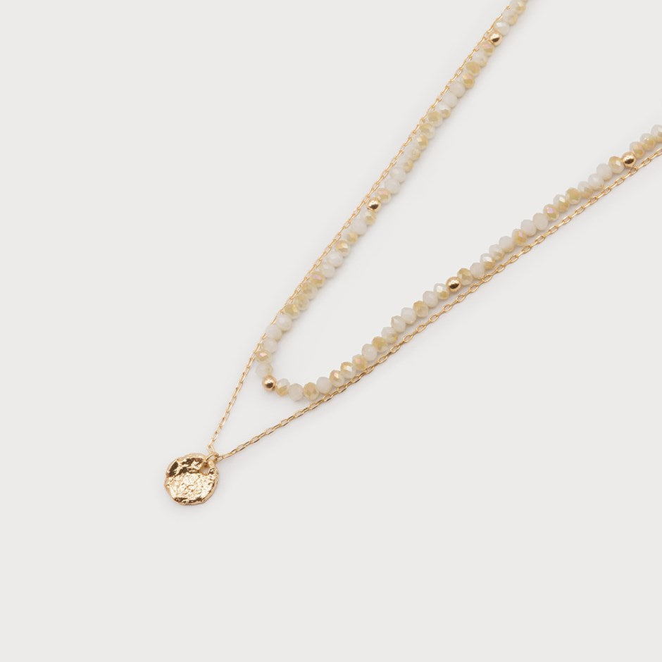 Nola 2 Row Glass Bead Necklace - 2 Colour Options