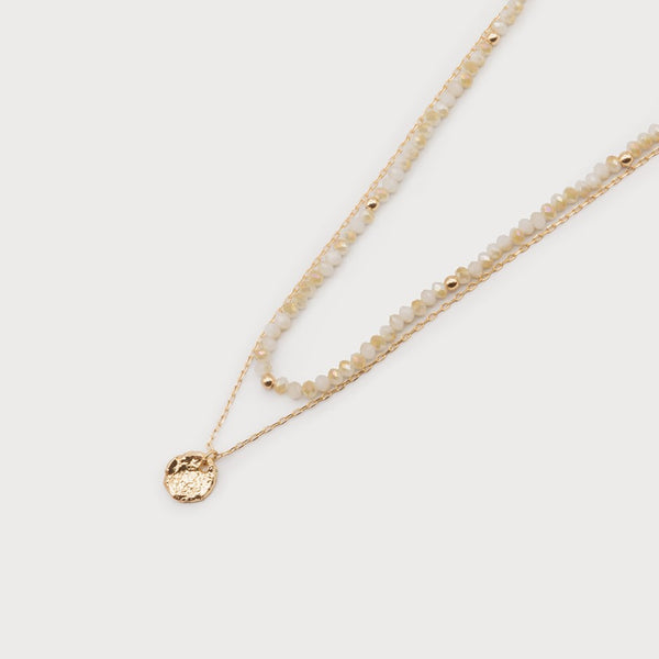 Nola 2 Row Glass Bead Necklace - 2 Colour Options