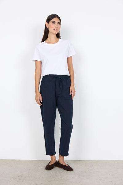 Cissie Cotton Crop Pant  (Navy)