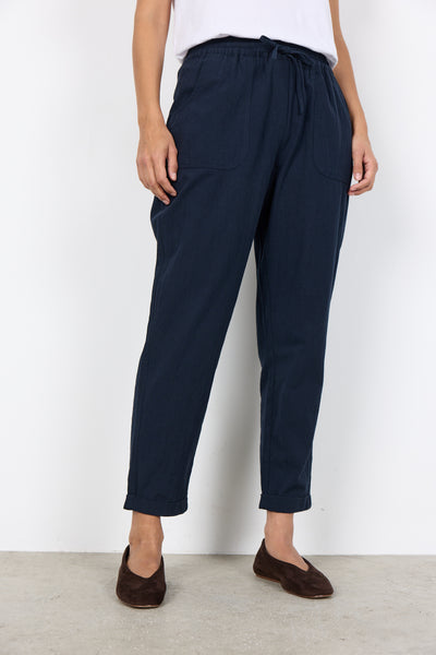 Cissie Cotton Crop Pant  (Navy)