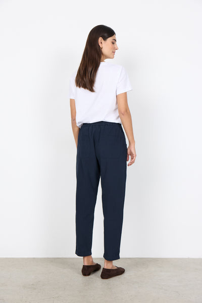 Cissie Cotton Crop Pant  (Navy)