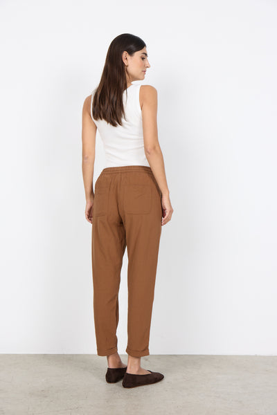 Cissie Cotton Crop Pant  (Toffee)