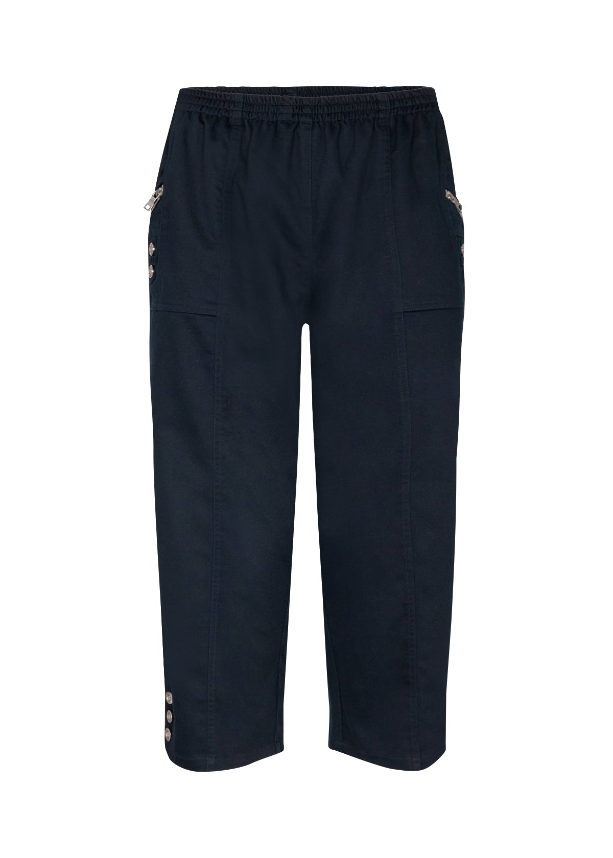 Akila Cotton Blend Capri (Navy)