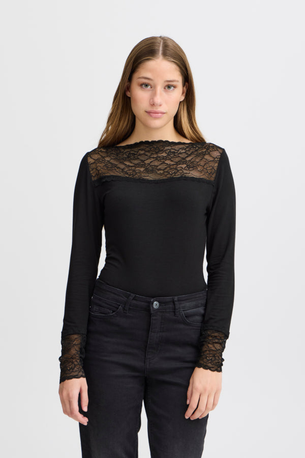 Detta Lace Accent Top (Black)