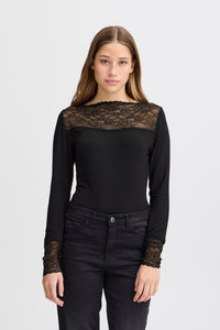 Detta Lace Accent Top (Black)