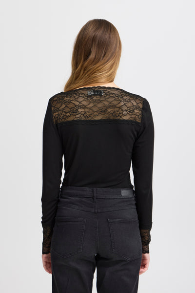 Detta Lace Accent Top (Black)
