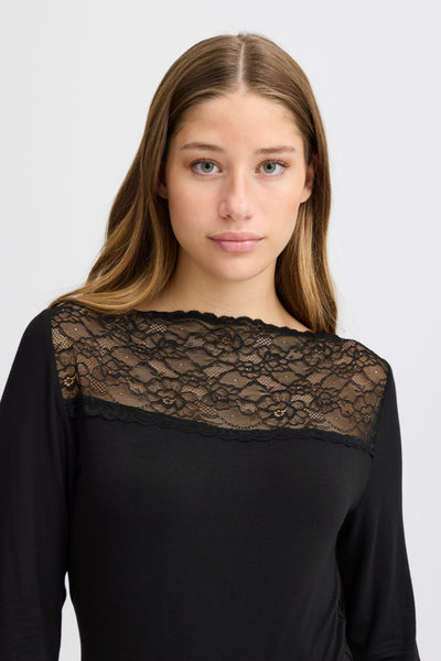 Detta Lace Accent Top (Black)