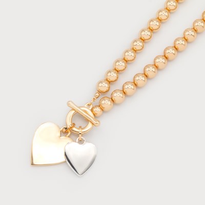 Jen Beaded Heart Necklace - 2 Colour Options