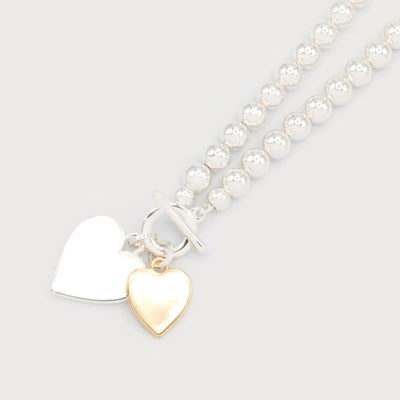 Jen Beaded Heart Necklace - 2 Colour Options