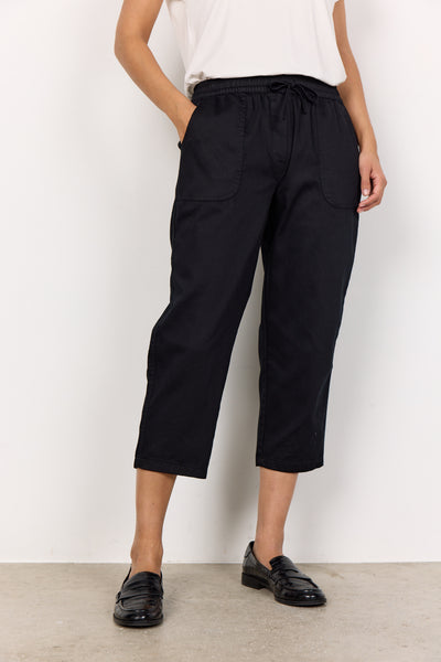 Akila Cotton Blend Crop Pant (Black)