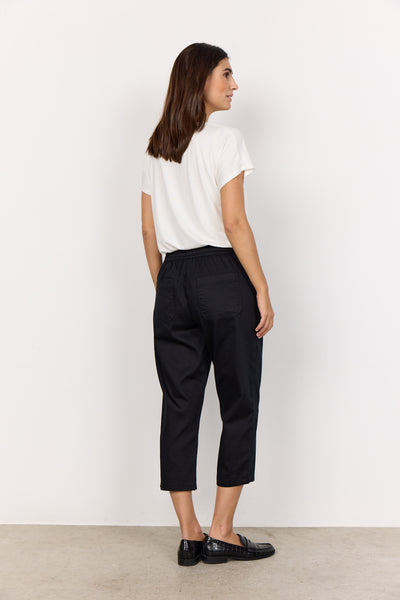 Akila Cotton Blend Crop Pant (Black)