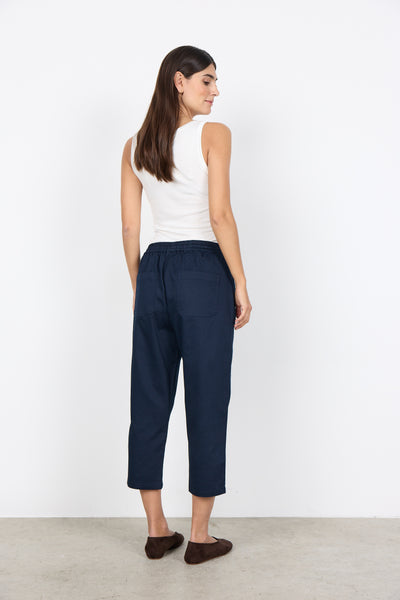 Akila Cotton Blend Crop Pant (Navy)