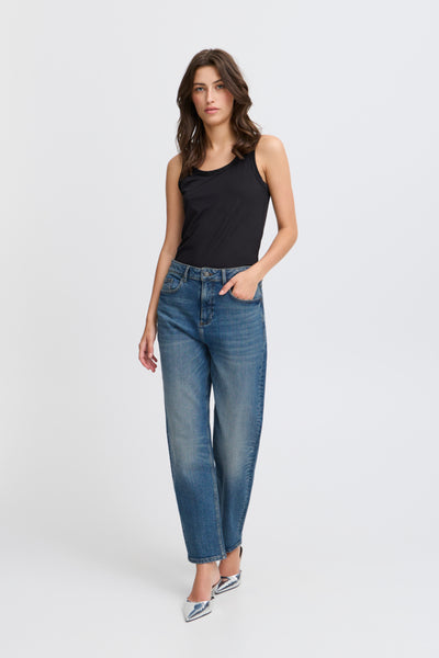 Loetta Mom Jeans (Mid Blue Denim)