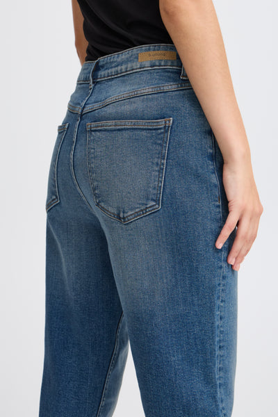 Loetta Mom Jeans (Mid Blue Denim)