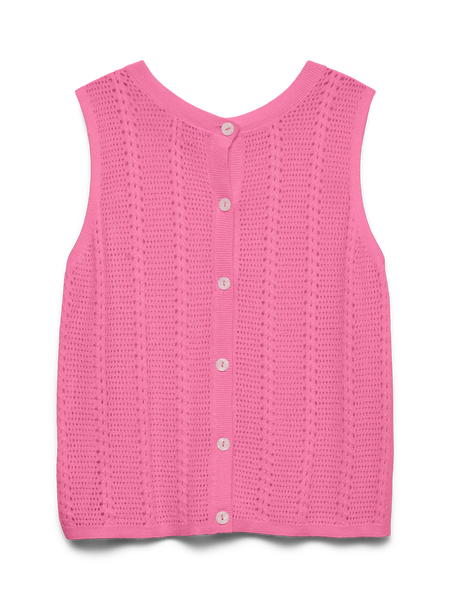 Lexia Button Down Knit Reversible Tank (Pink Cosmos)