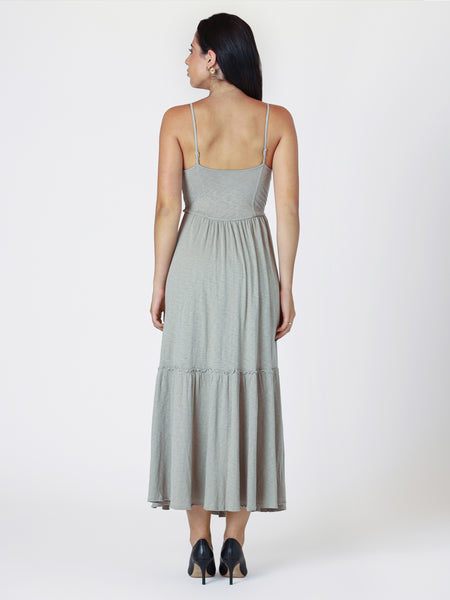 Samara Raw Edge Maxi Dress (Washed Sage) -  25% OFF AT CHECKOUT - FINAL SALE