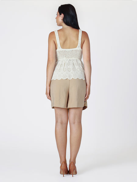 Ramona Open Work Crochet Top