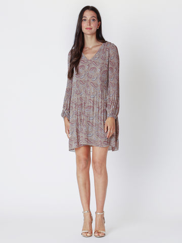 Kennedy Pleated Dress (Paisley Print)