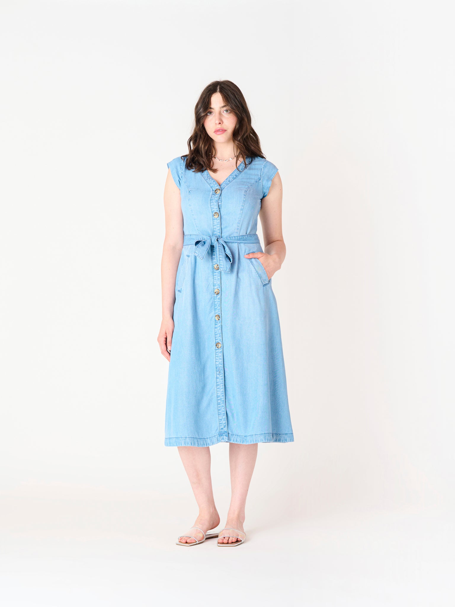 Morgan Tencel Button Down Dress