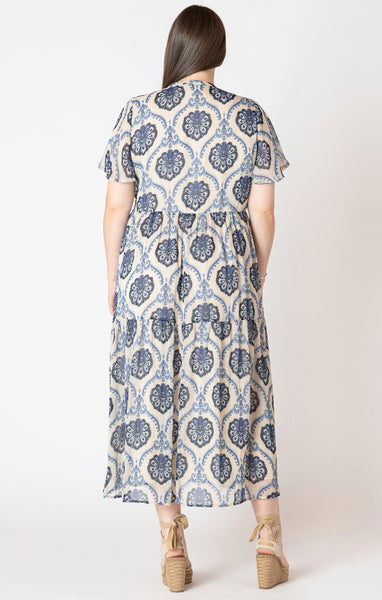 PLUS Isabel Medallion Maxi Dress (Blue)