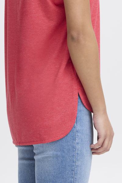 Rebel Metallic Look T-Shirt (Geranium)