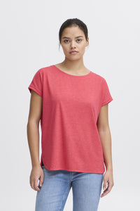 Rebel Metallic Look T-Shirt (Geranium)