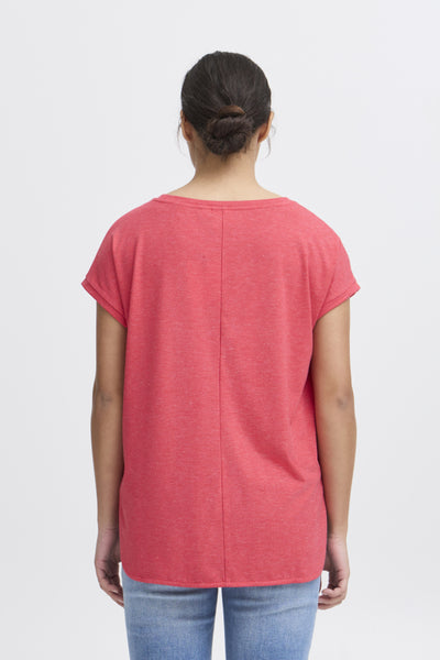 Rebel Metallic Look T-Shirt (Geranium)