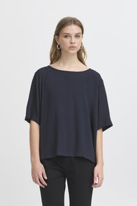 Marrakech Short Sleeve Top (Navy) - 25% OFF AT CHECKOUT - FINAL SALE