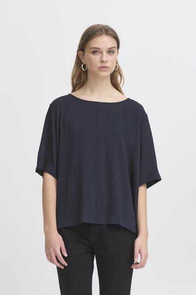 Marrakech Short Sleeve Top (Navy) - 25% OFF AT CHECKOUT - FINAL SALE