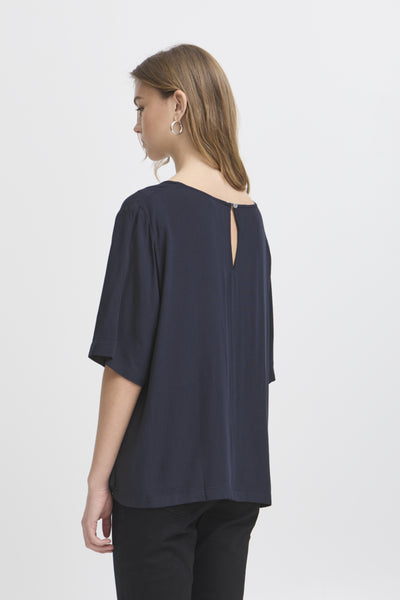 Marrakech Short Sleeve Top (Navy) - 25% OFF AT CHECKOUT - FINAL SALE