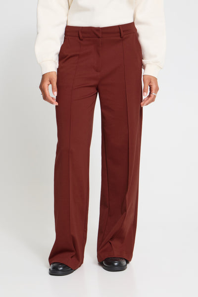 Kate Wide Office Pant (Madder Brown)