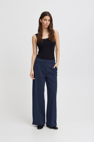 Kate Wide Office Pant (Navy)