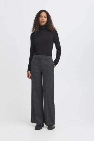 Kate Wide Office Pant (Grey Melange)
