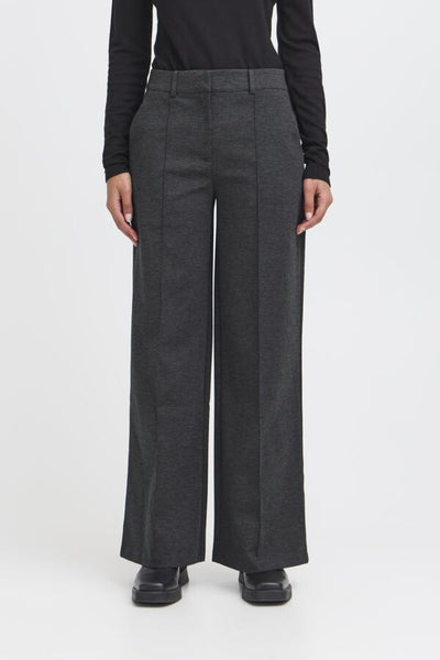 Kate Wide Office Pant (Grey Melange)