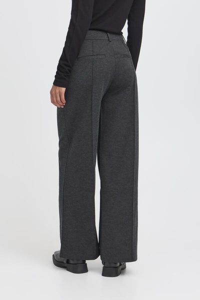 Kate Wide Office Pant (Grey Melange)