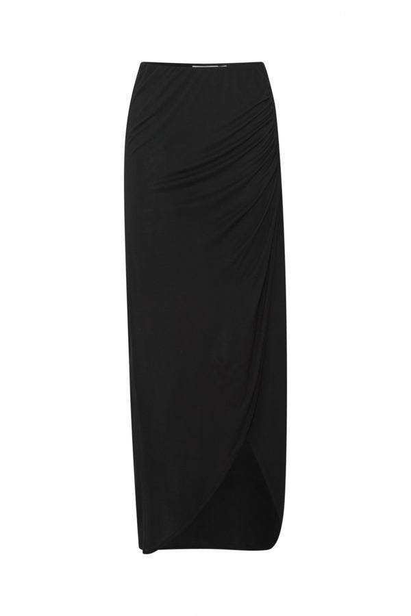 Luna Black Ruched Skirt