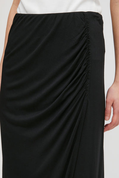 Luna Black Ruched Skirt